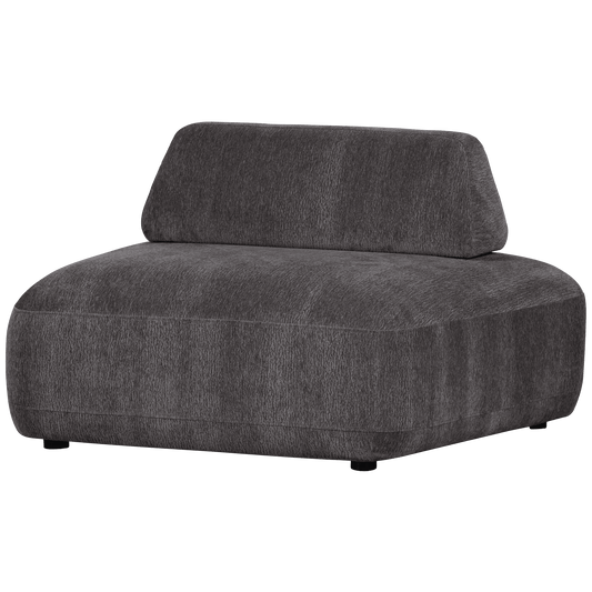 WOOOD Sterck fauteuil met verplaatsbare rugleuning charcoal