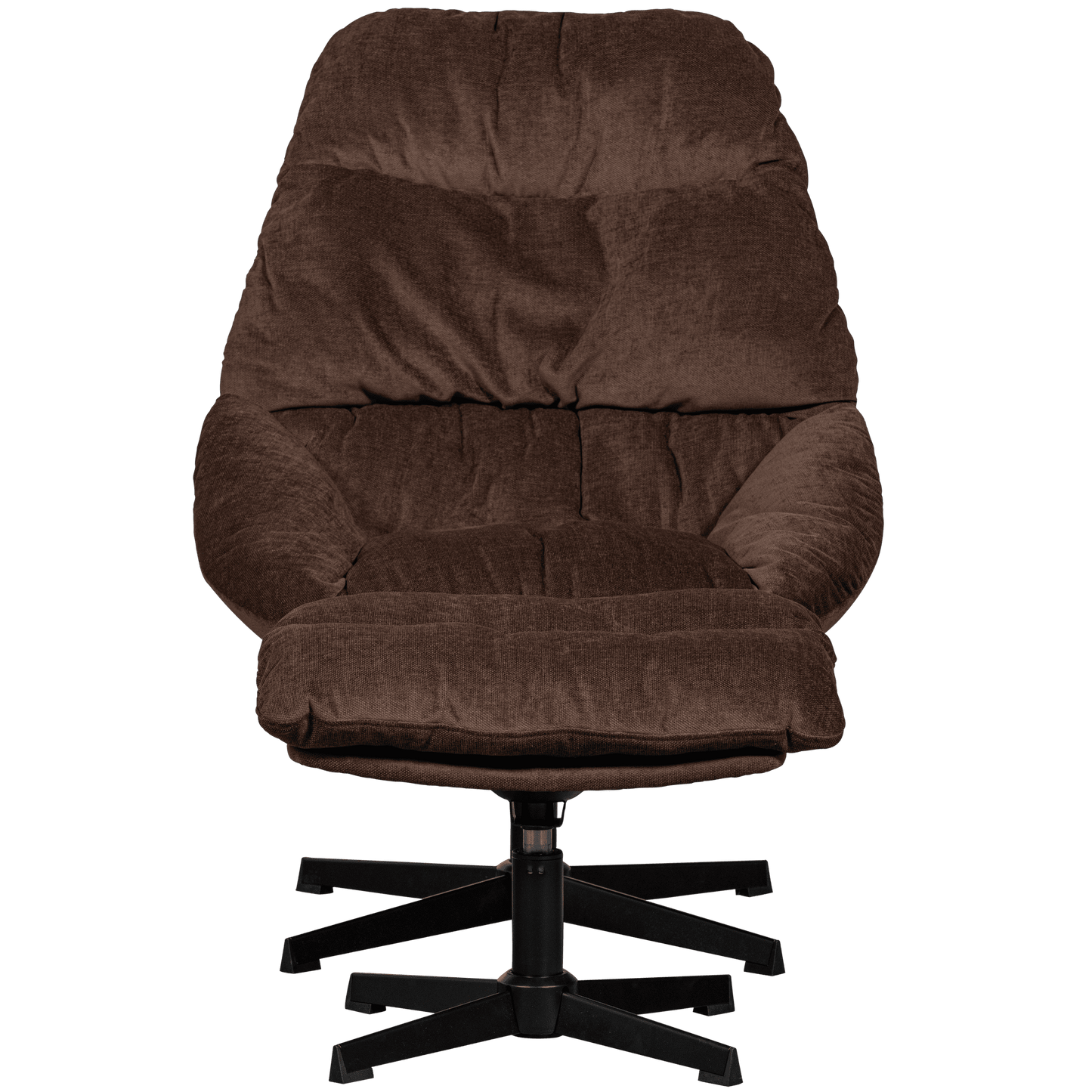 WOOOD Yaro draaibare fauteuil met hocker espresso