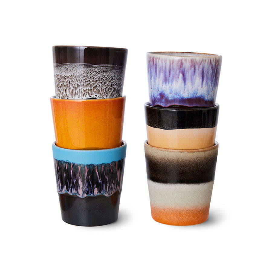 70s ceramics: koffie mok, Stellar (set van 6)