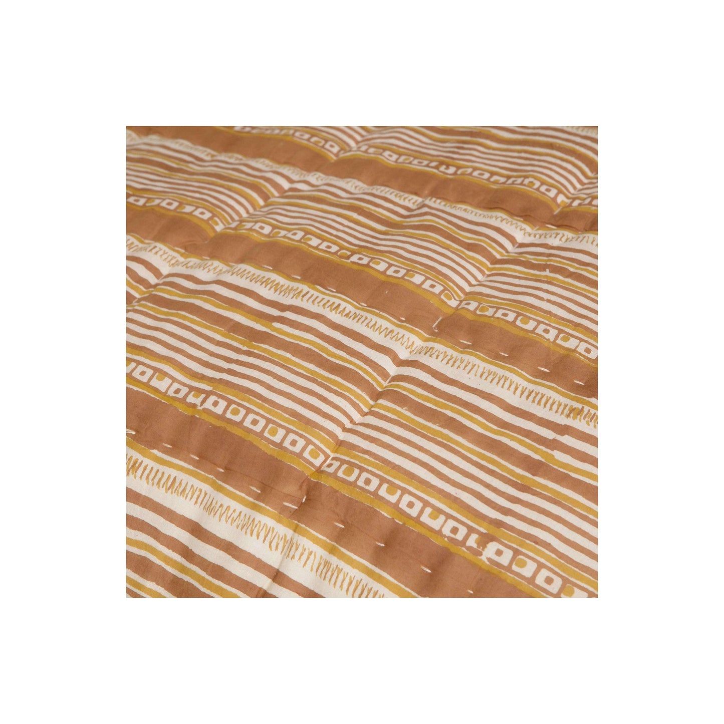 BePureHome Banding quilt handgemaakt bruin