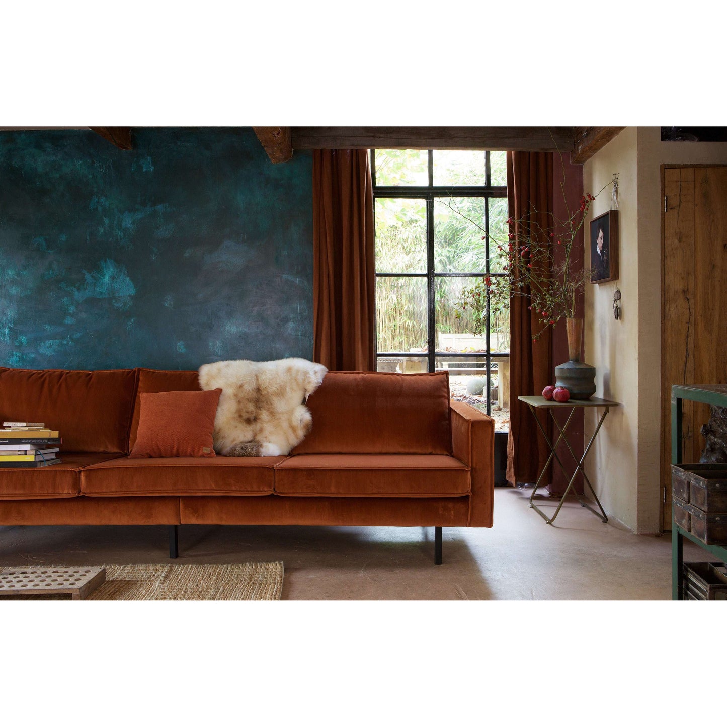 BePureHome Rodeo bank 3-zits velvet roest