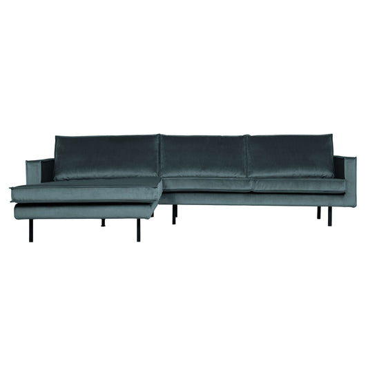 BePureHome Rodeo chaise longue links blauw