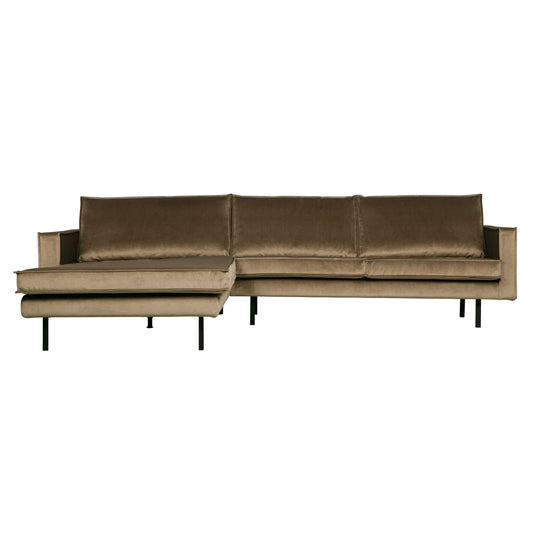 BePureHome Rodeo chaise longue links taupe