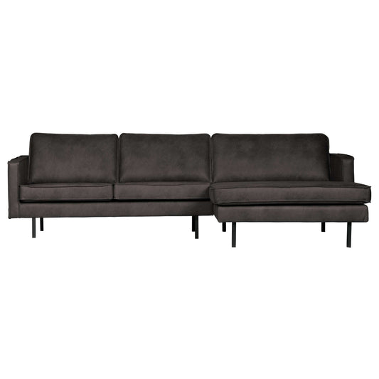 BePureHome Rodeo chaise longue rechts zwart