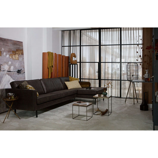 BePureHome Rodeo chaise longue rechts zwart