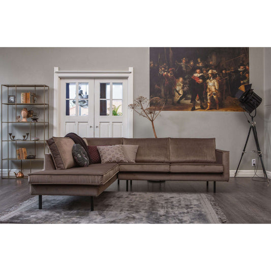 BePureHome Rodeo hoekbank links taupe