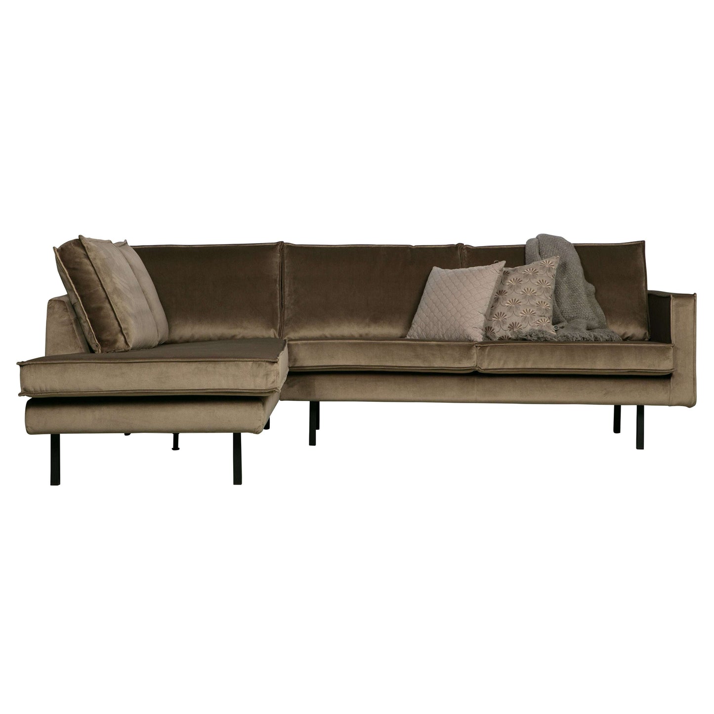 BePureHome Rodeo hoekbank links taupe