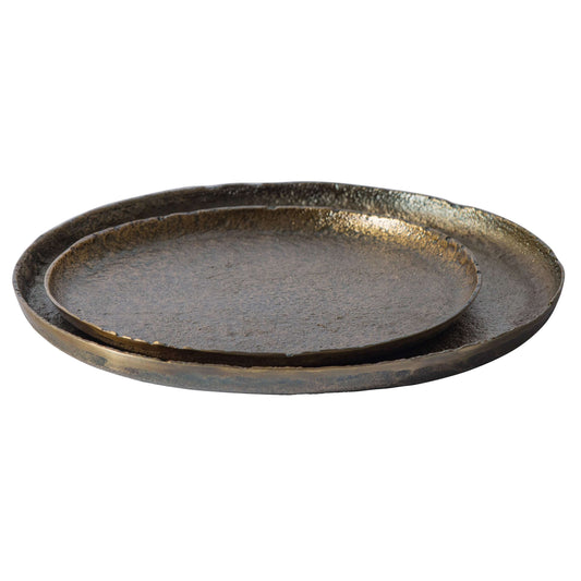 BePureHome Set van 2 - serving plate dienblad brons