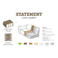 BePureHome Statement xl 4-zits bank zwart