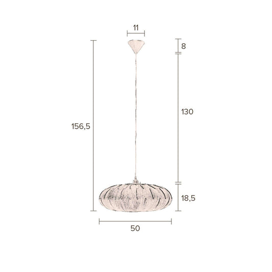 Dutchbone hanglamp bond oval Ø50 x 156,5 cm