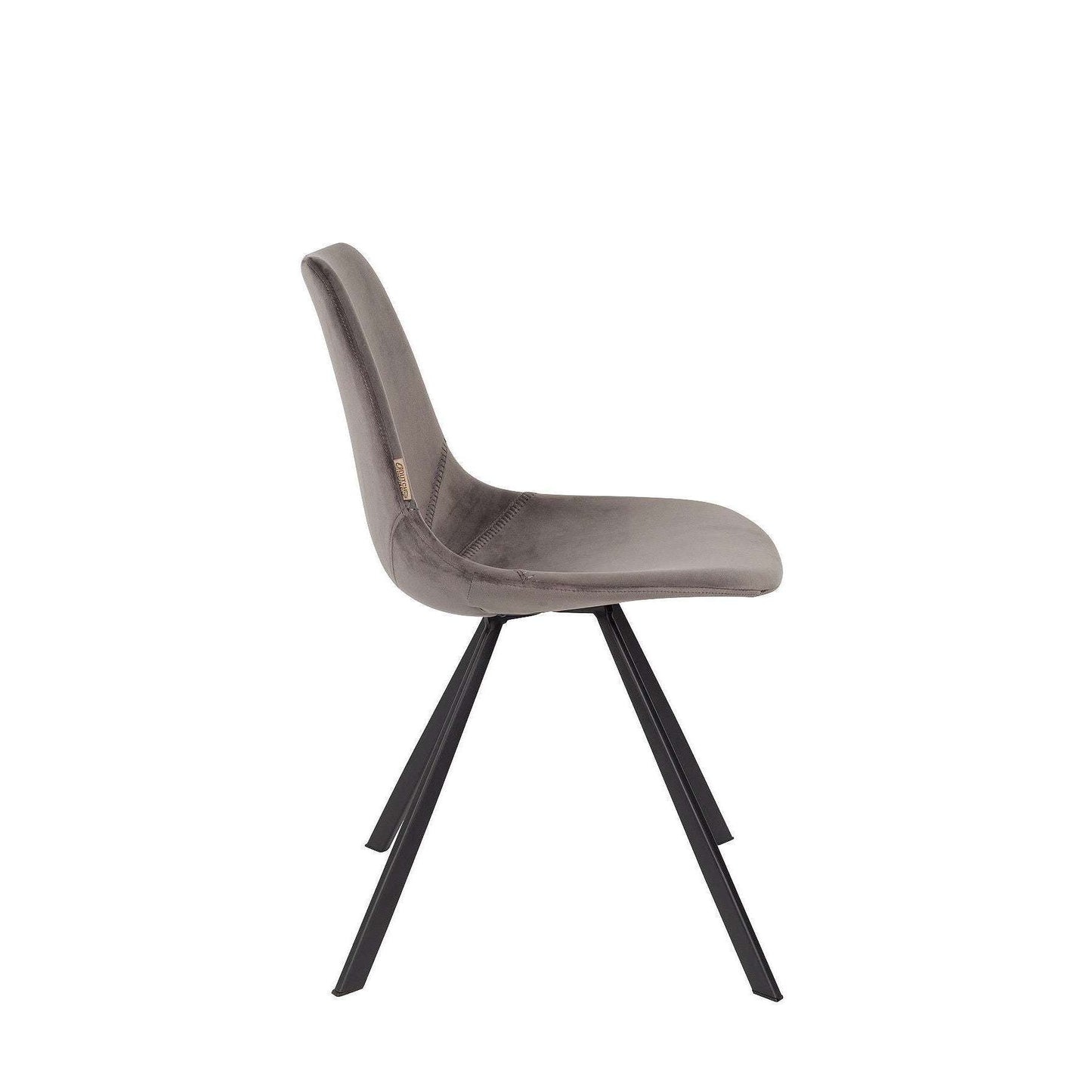 Dutchbone stoel franky velvet grijs 56 x 46 x 83 cm