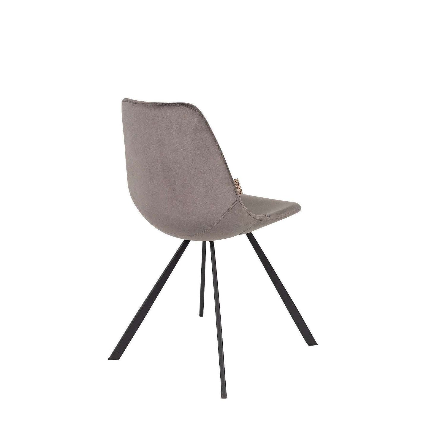 Dutchbone stoel franky velvet grijs 56 x 46 x 83 cm