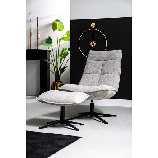 Eleonora Marcus fauteuil met voetenbank grijs