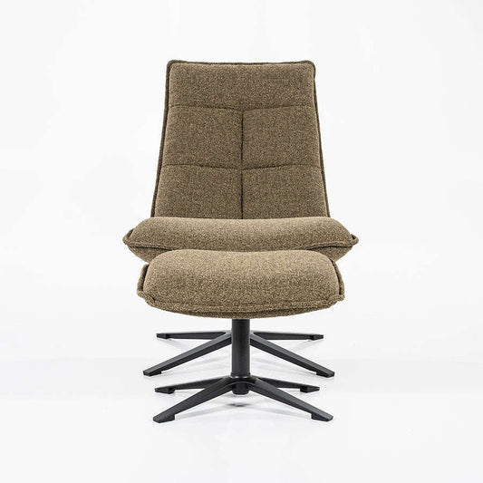 Eleonora Fauteuil Marcus met voetenbank groen