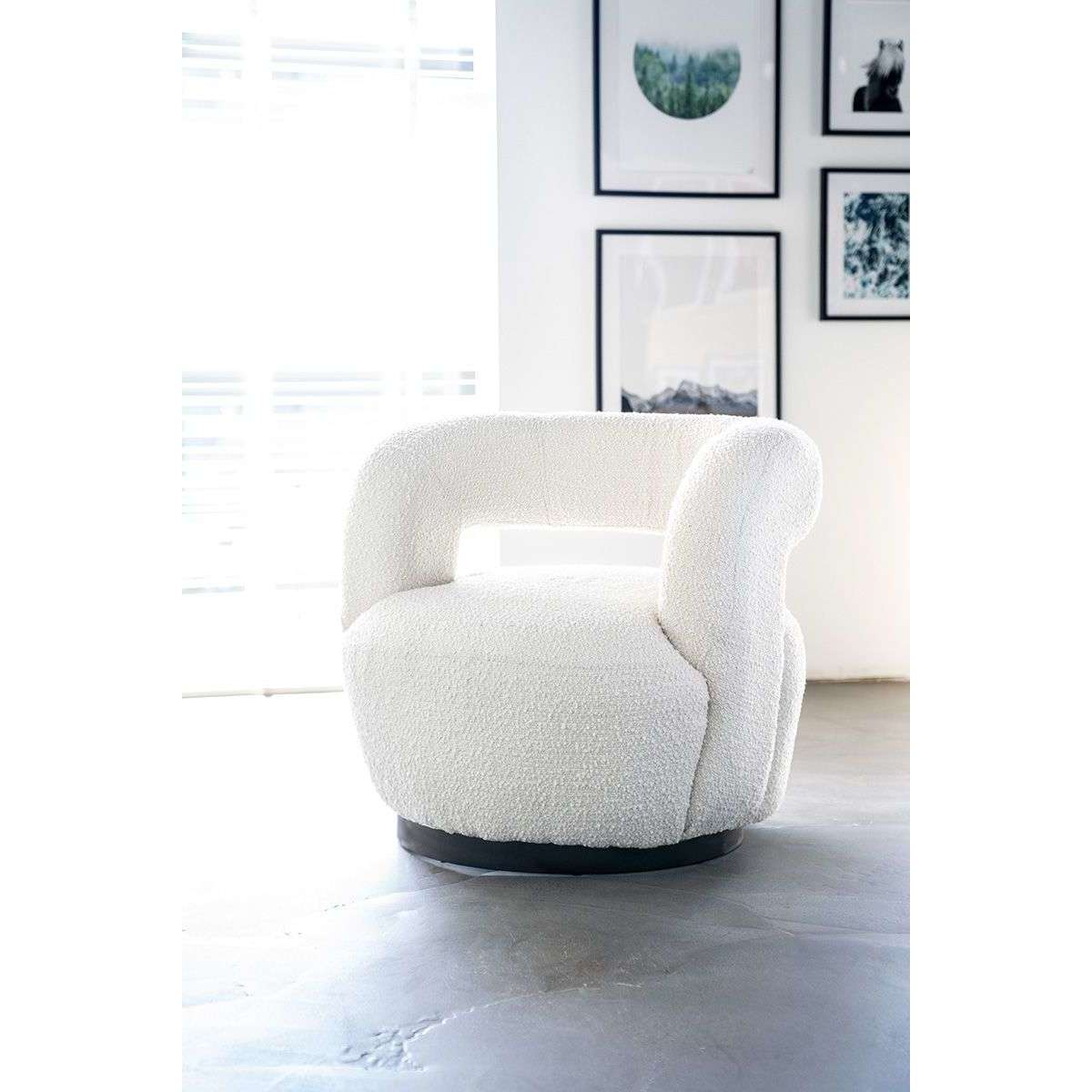 Eleonora Sharon fauteuil boucle grijs