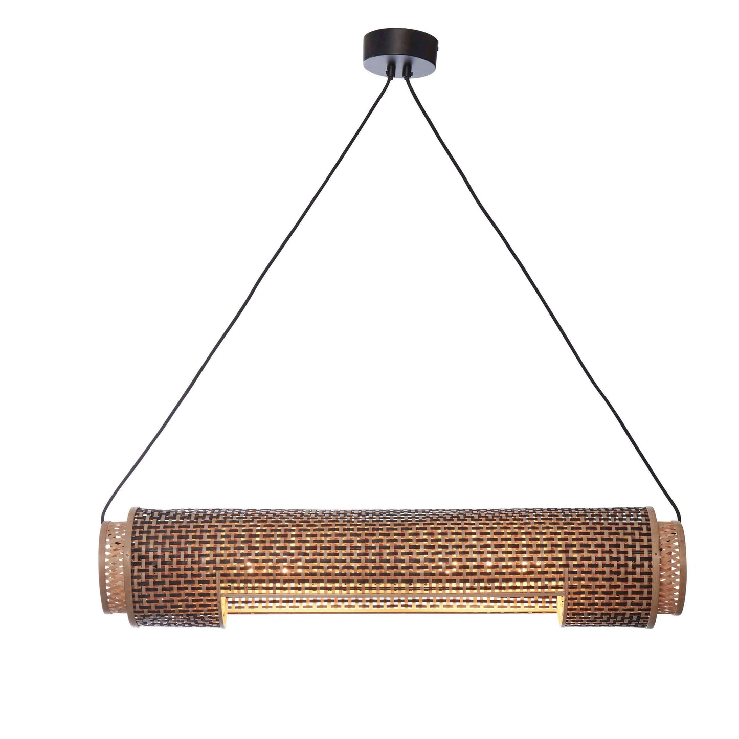 GOOD&MOJO hanglamp bhutan cilinder 18 cm zwart/naturel