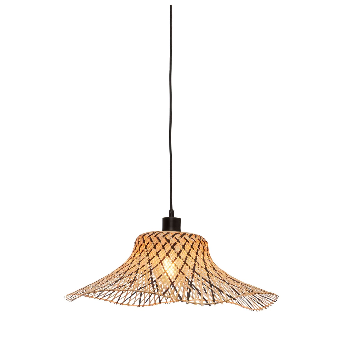 GOOD&MOJO hanglamp ibiza wavy 50 cm S zwart/naturel