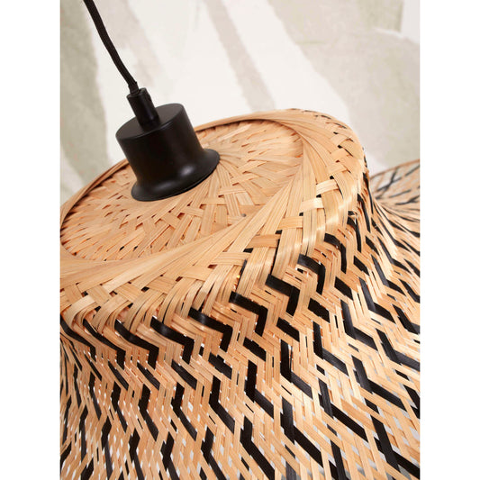 GOOD&MOJO hanglamp ibiza wavy 50 cm S zwart/naturel