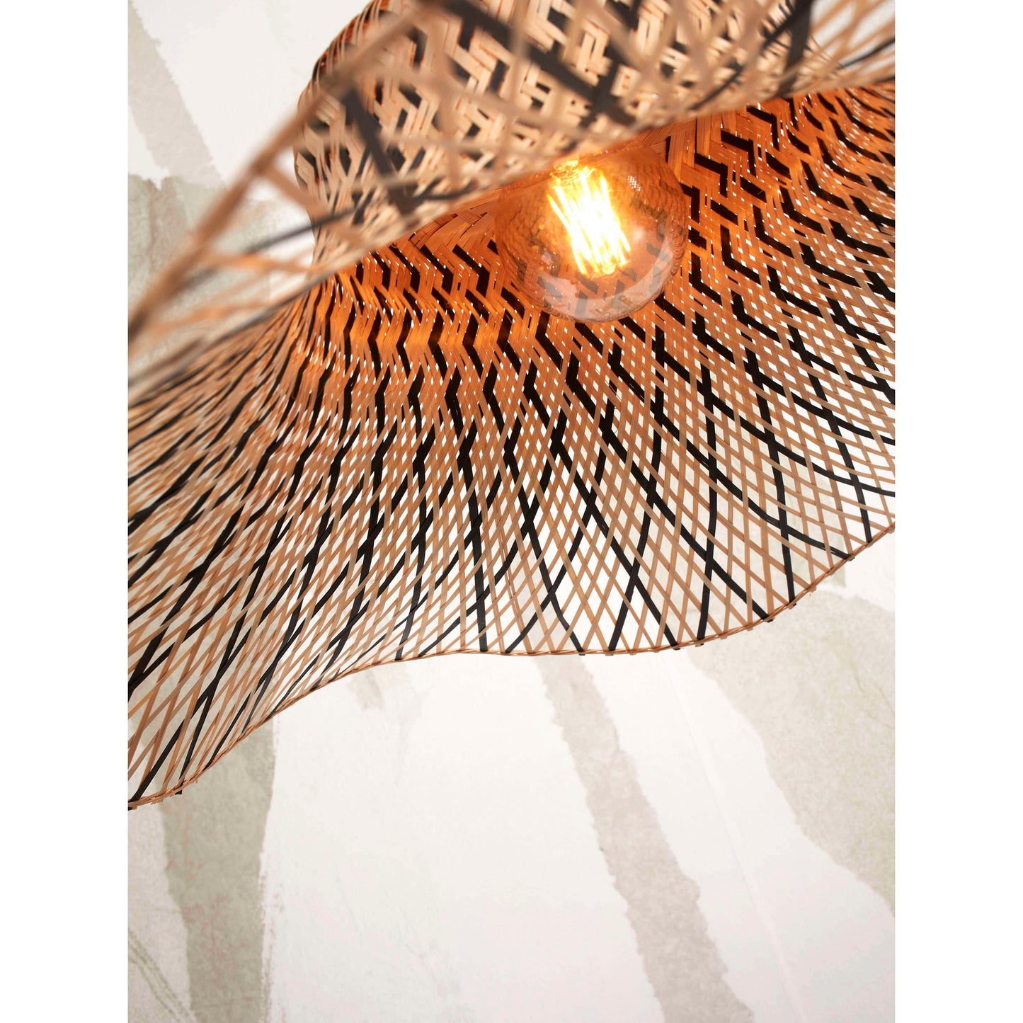 GOOD&MOJO hanglamp ibiza wavy 50 cm S zwart/naturel