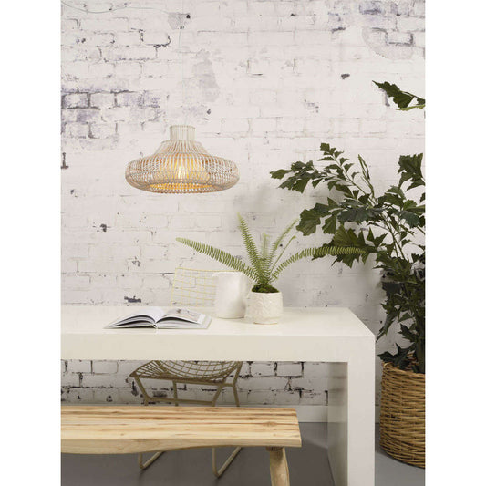 GOOD&MOJO Hanglamp Kalahari rotan enkel kap naturel S