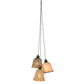 Good&Mojo Hanglamp Kalimantan / 3-kap bamboe zwart / naturel