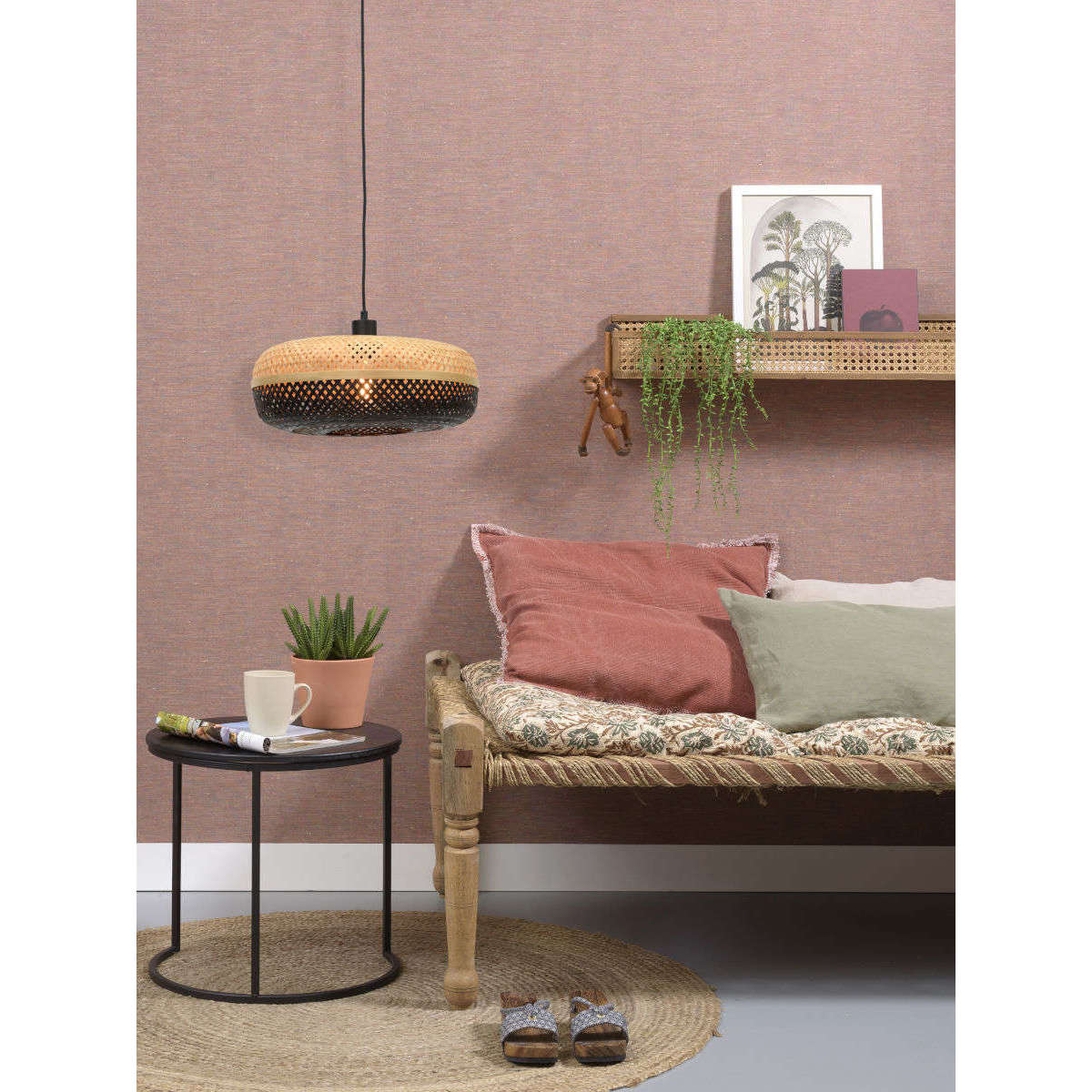 GOOD&MOJO Hanglamp Palawan 40 cm naturel / zw S