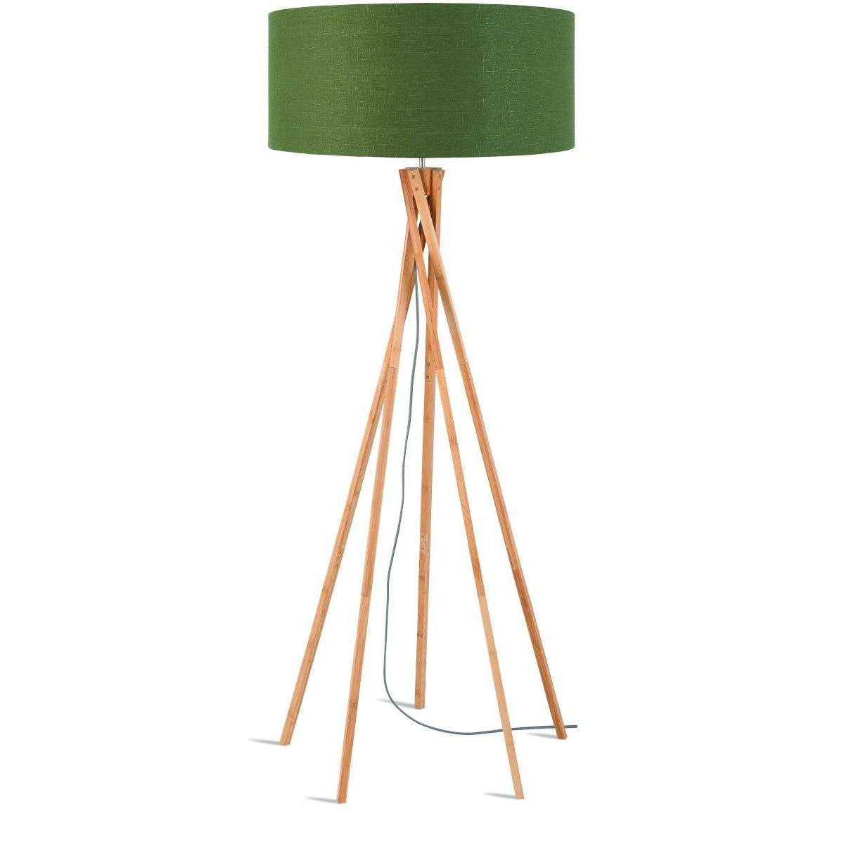 GOOD&MOJO Vloerlamp bamboe Kilimanjaro 6030 linnen groen forest