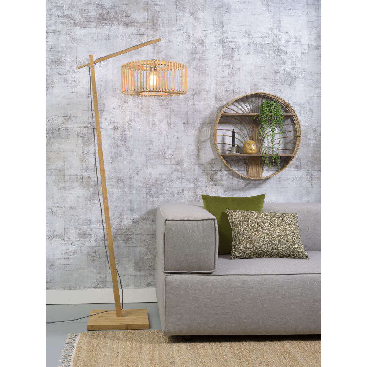 GOOD&MOJO Vloerlamp Bromo naturel hoogte 176 / 4018 rond S