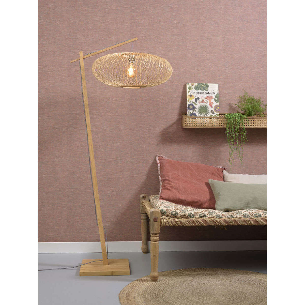 GOOD&MOJO Vloerlamp Cango naturel / kap naturel S