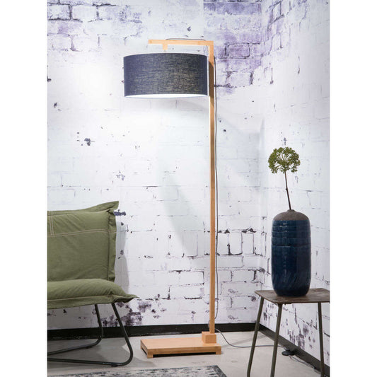 GOOD&MOJO Vloerlamp Himalaya bamboe 4723 linnen blauw denim