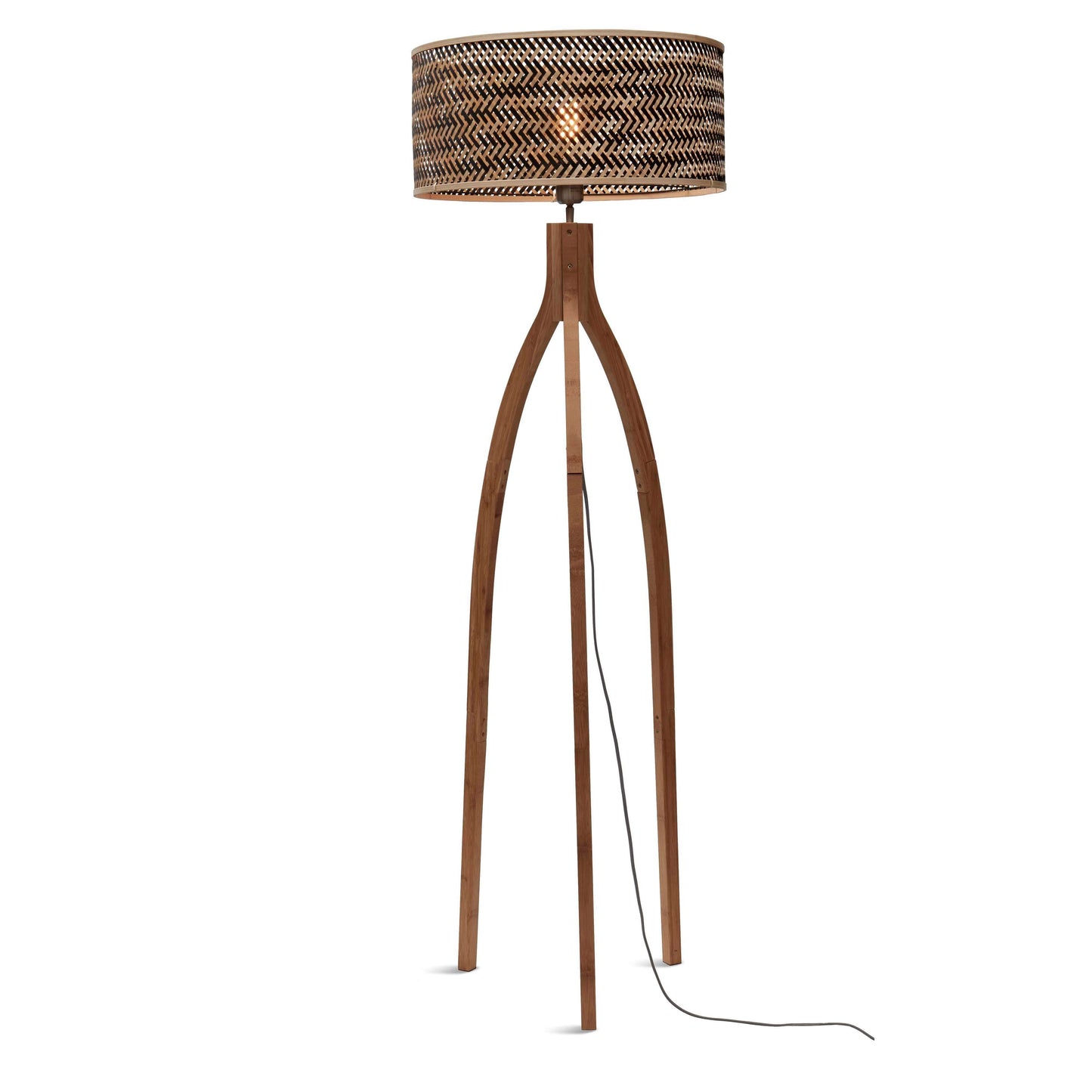 GOOD&MOJO vloerlamp java 3-poot 50 cm zwart/naturel