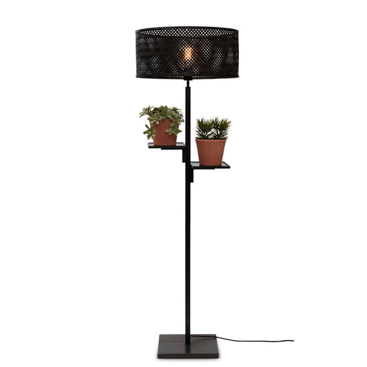 GOOD&MOJO vloerlamp java met plank 50 cm zwart