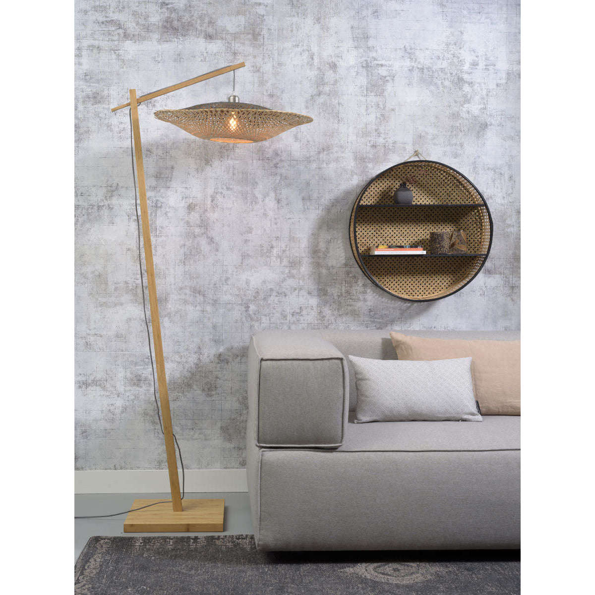 GOOD&MOJO Vloerlamp Kalimantan S naturel / horizon 60 cm