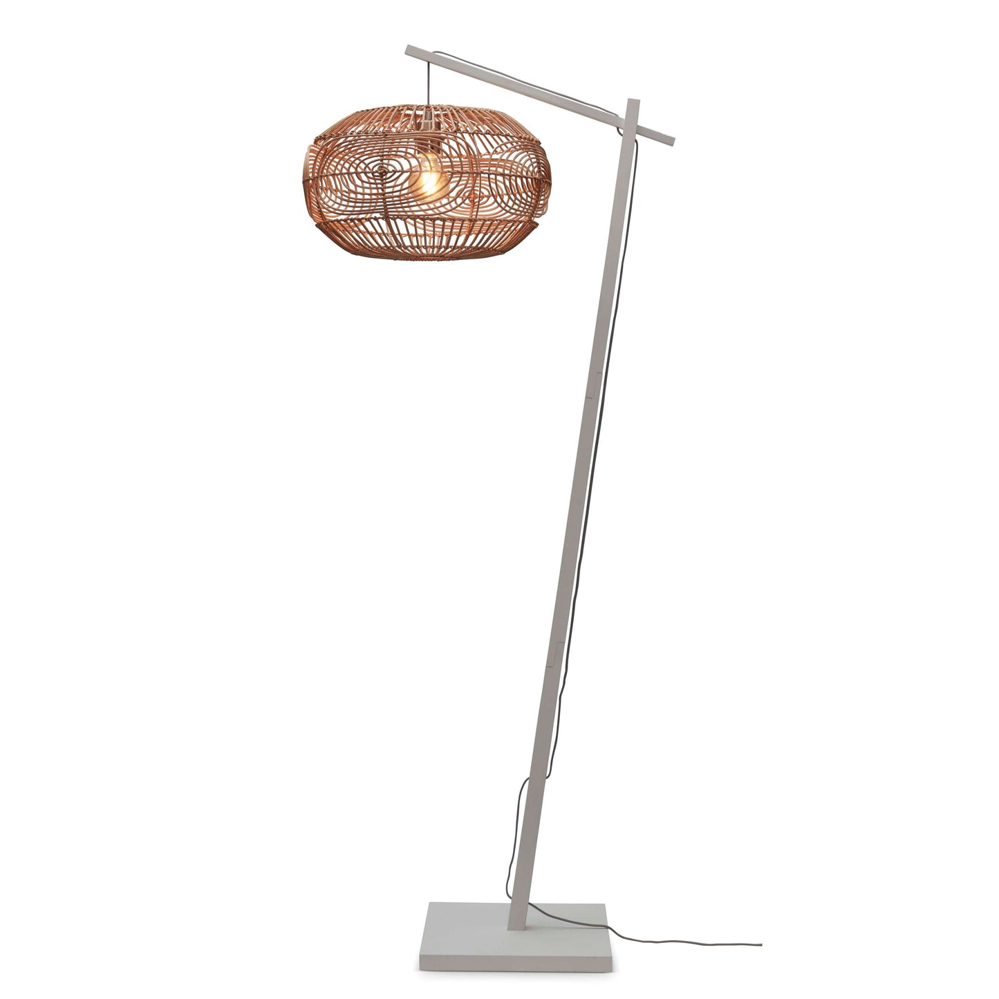 GOOD&MOJO vloerlamp madeira 48 cm wit/naturel