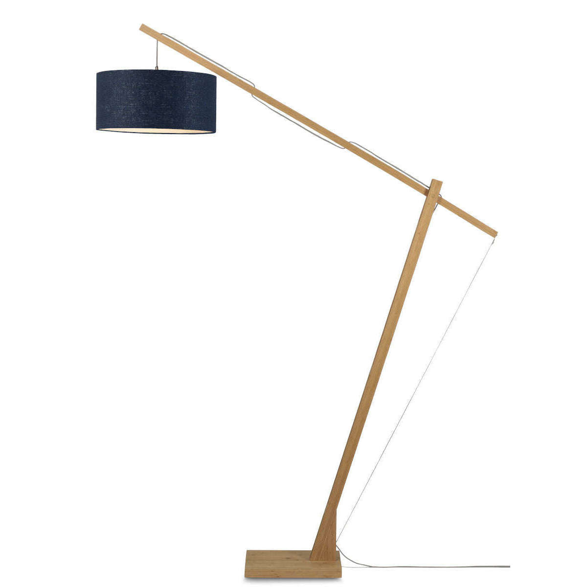 GOOD&MOJO Vloerlamp Montblanc bamboe 4723 linnen blauw denim