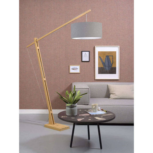 GOOD&MOJO Vloerlamp Montblanc bamboe 4723 linnen lichtgrijs