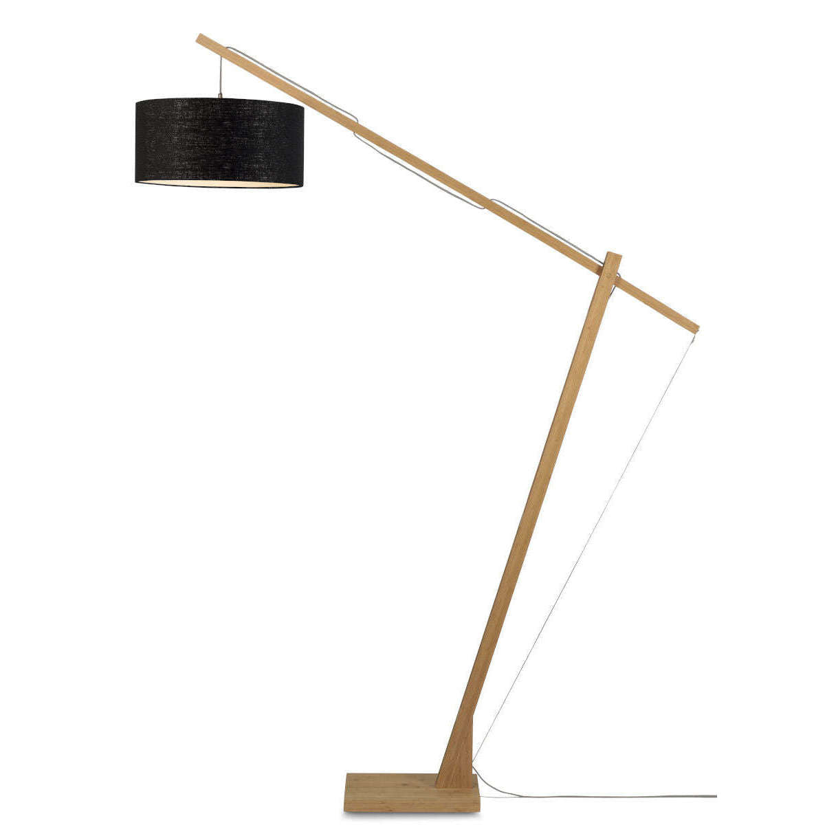 GOOD&MOJO Vloerlamp Montblanc bamboe 4723 linnen zwart