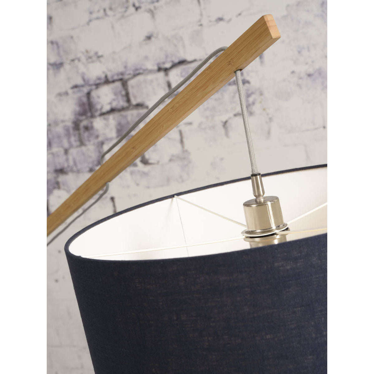 GOOD&MOJO Vloerlamp Montblanc bamboe 4723 linnen zwart