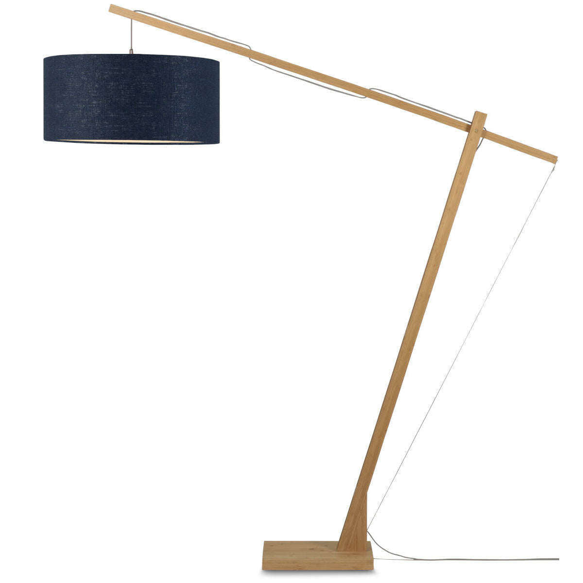 GOOD&MOJO Vloerlamp Montblanc bamboe 6030 linnen blauw denim