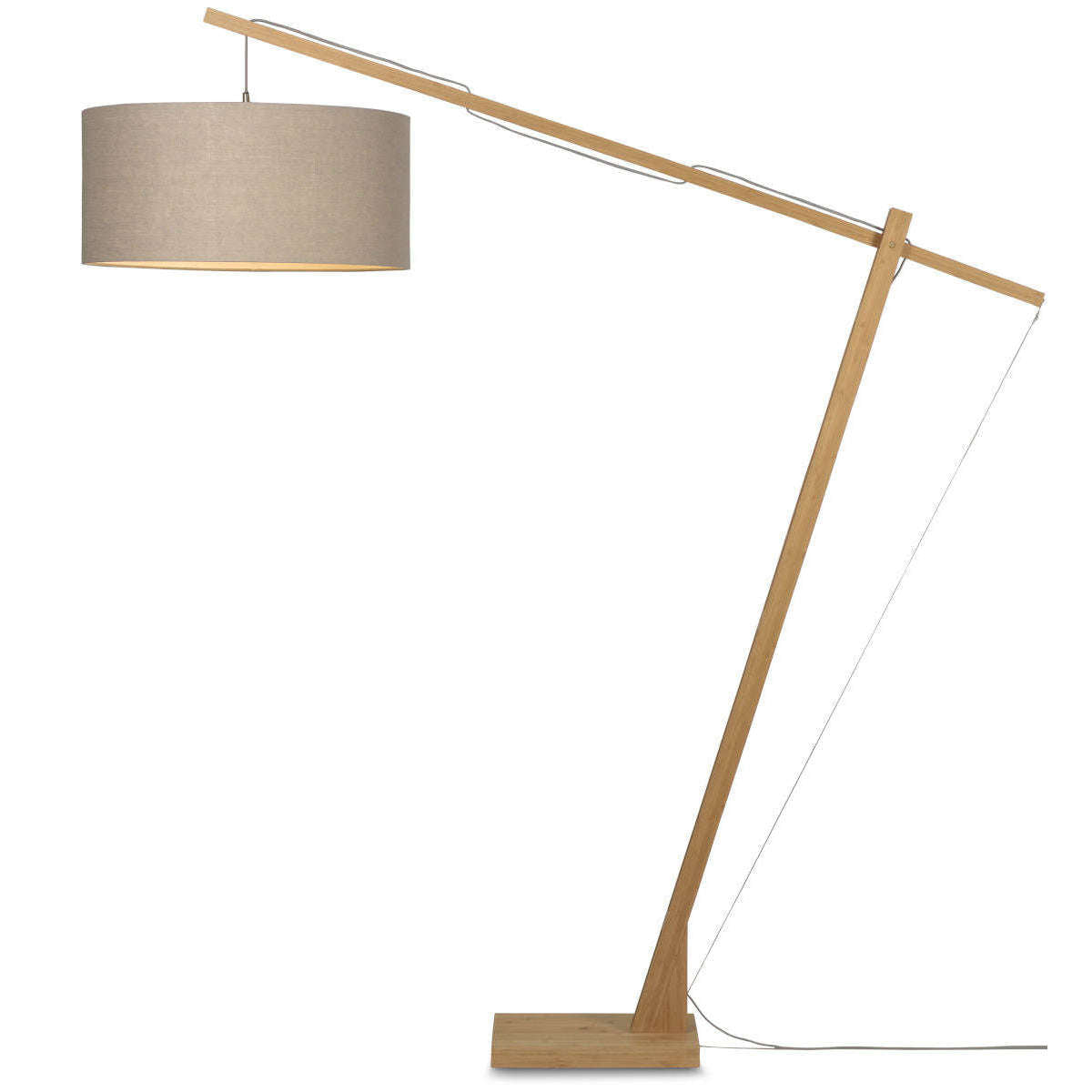 GOOD&MOJO Vloerlamp Montblanc bamboe 6030 linnen donker