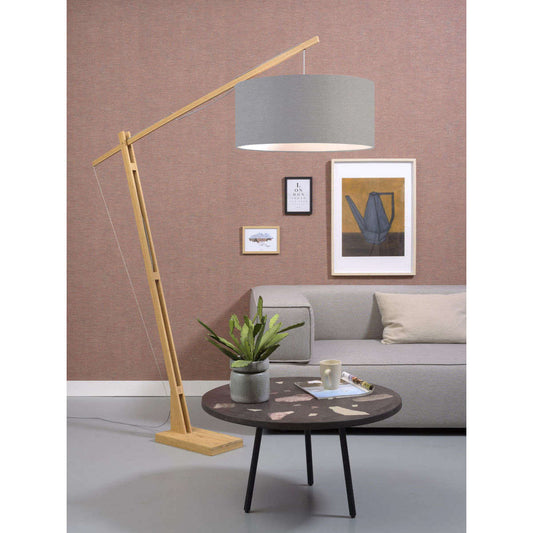 GOOD&MOJO Vloerlamp Montblanc bamboe 6030 linnen lichtgrijs