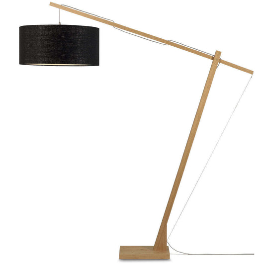 GOOD&MOJO Vloerlamp Montblanc bamboe 6030 linnen zwart