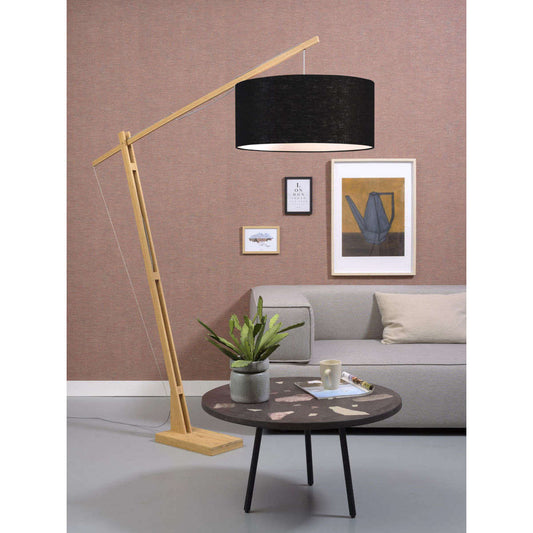 GOOD&MOJO Vloerlamp Montblanc bamboe 6030 linnen zwart