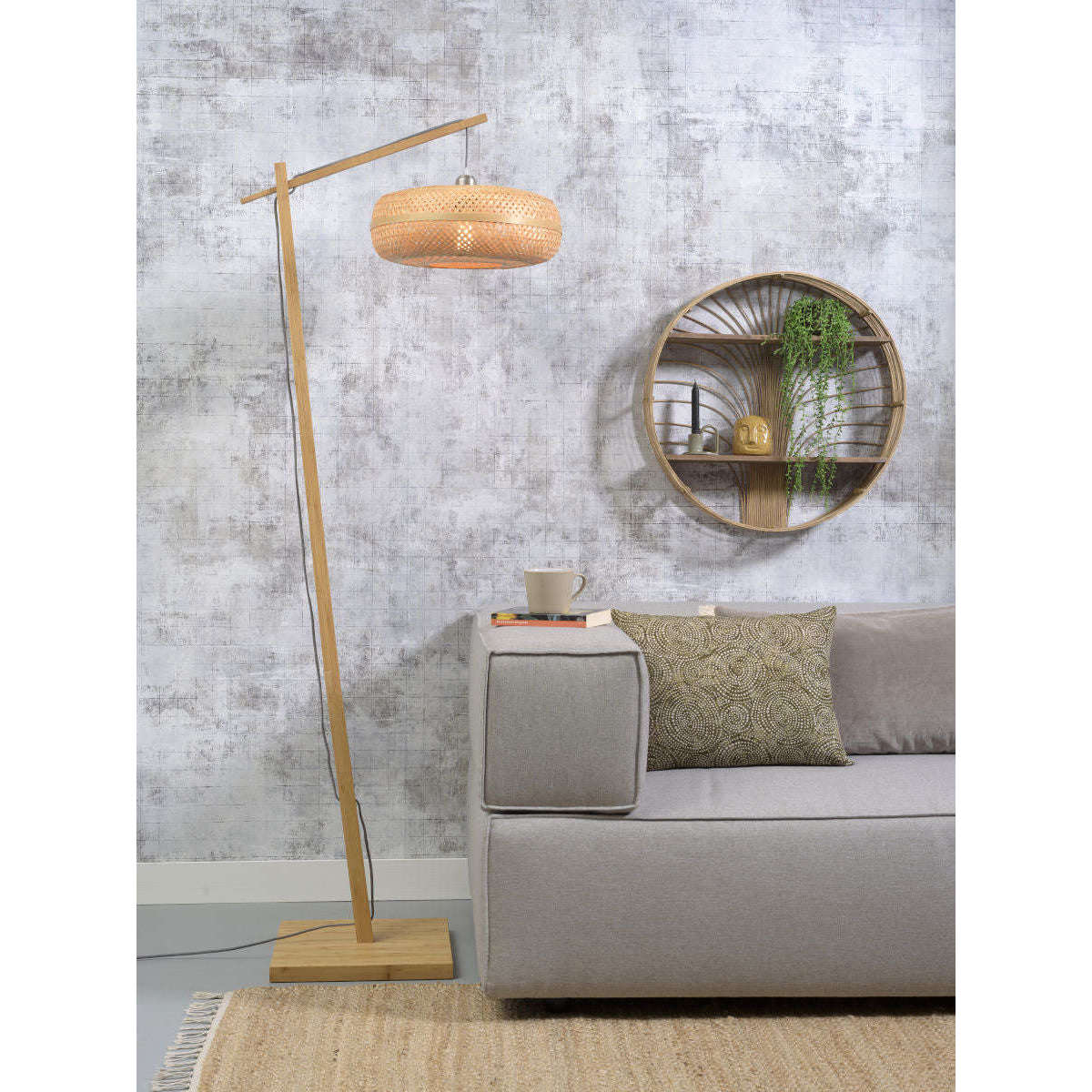 GOOD&MOJO Vloerlamp Palawan naturel / 4015 naturel S