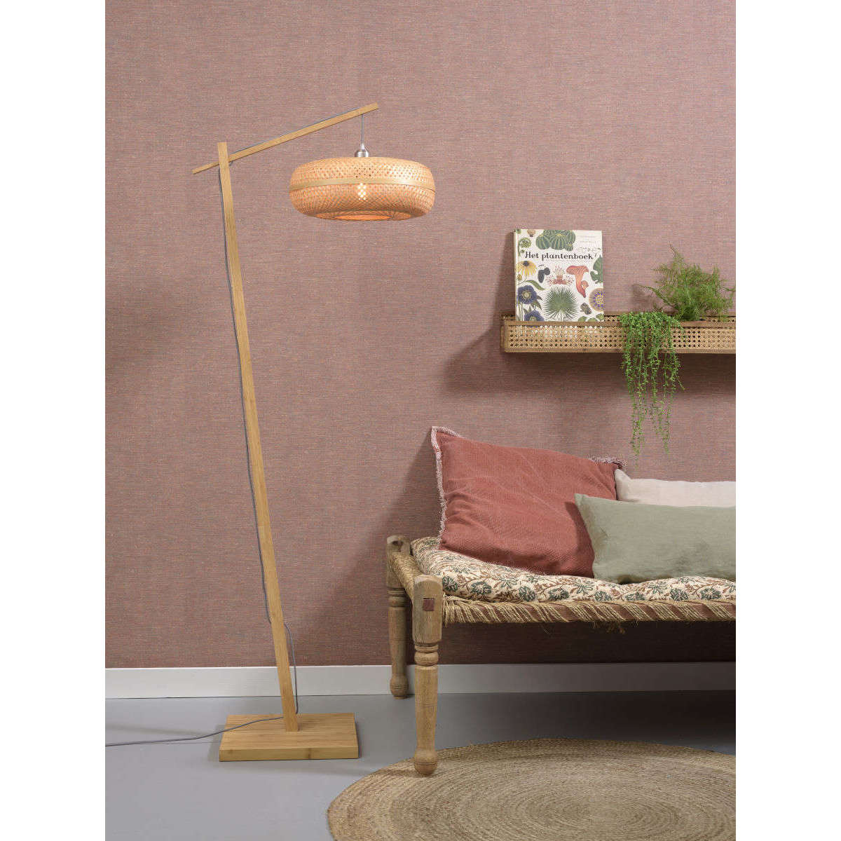 GOOD&MOJO Vloerlamp Palawan naturel / 4015 naturel S