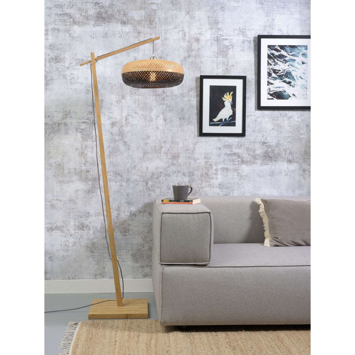 GOOD&MOJO Vloerlamp Palawan naturel / 4015 zw S