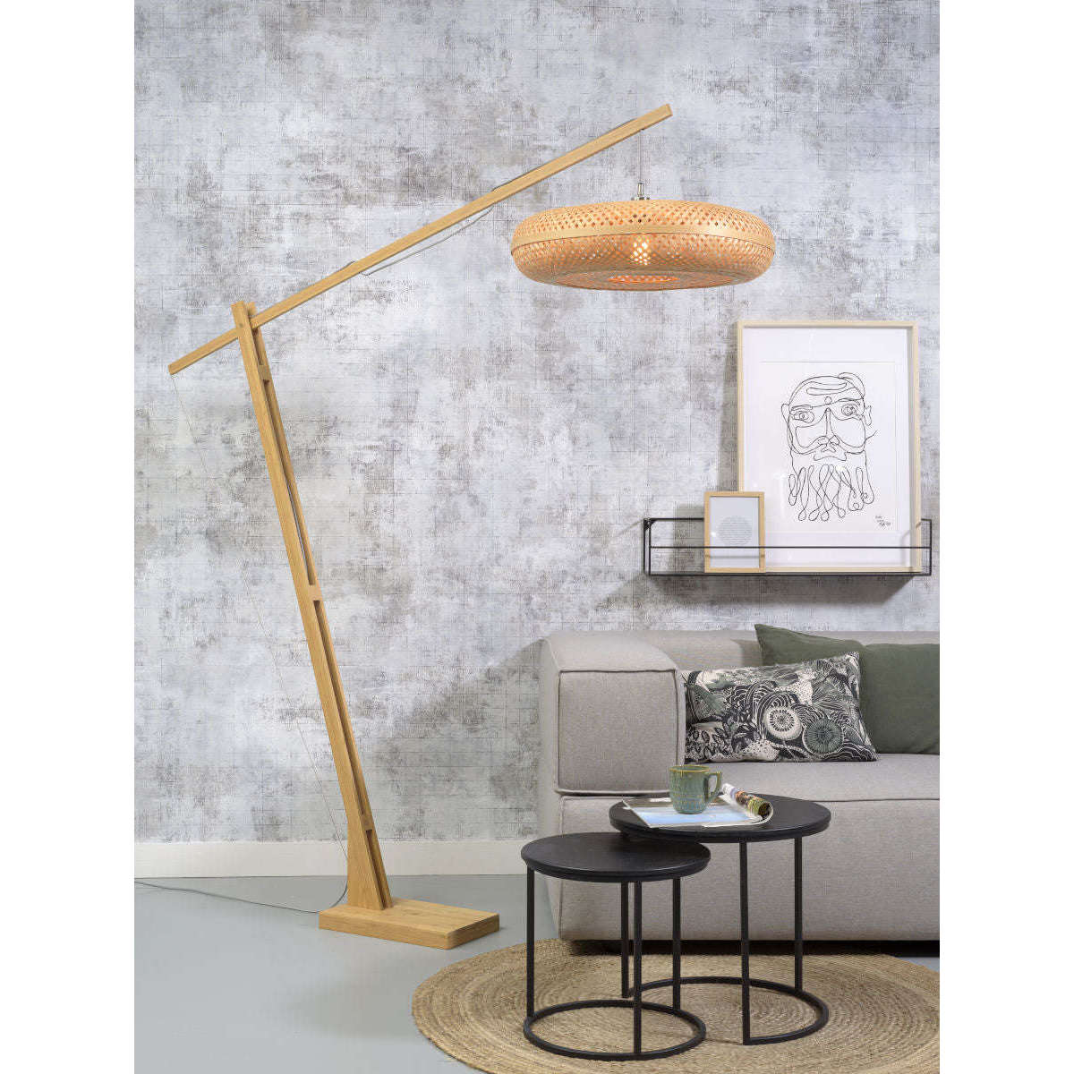 GOOD&MOJO Vloerlamp Palawan naturel / 6015 naturel L