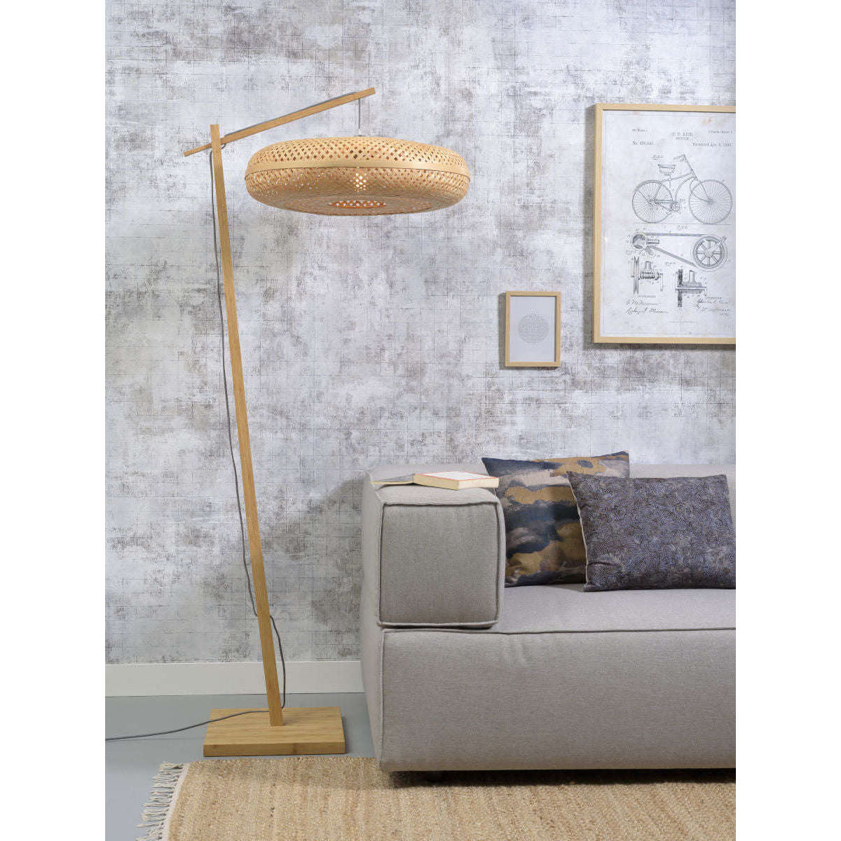 GOOD&MOJO Vloerlamp Palawan naturel / 6015 naturel S