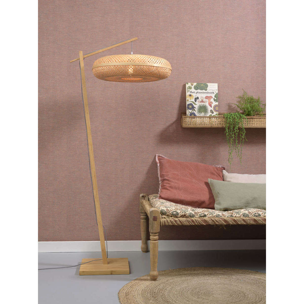 GOOD&MOJO Vloerlamp Palawan naturel / 6015 naturel S