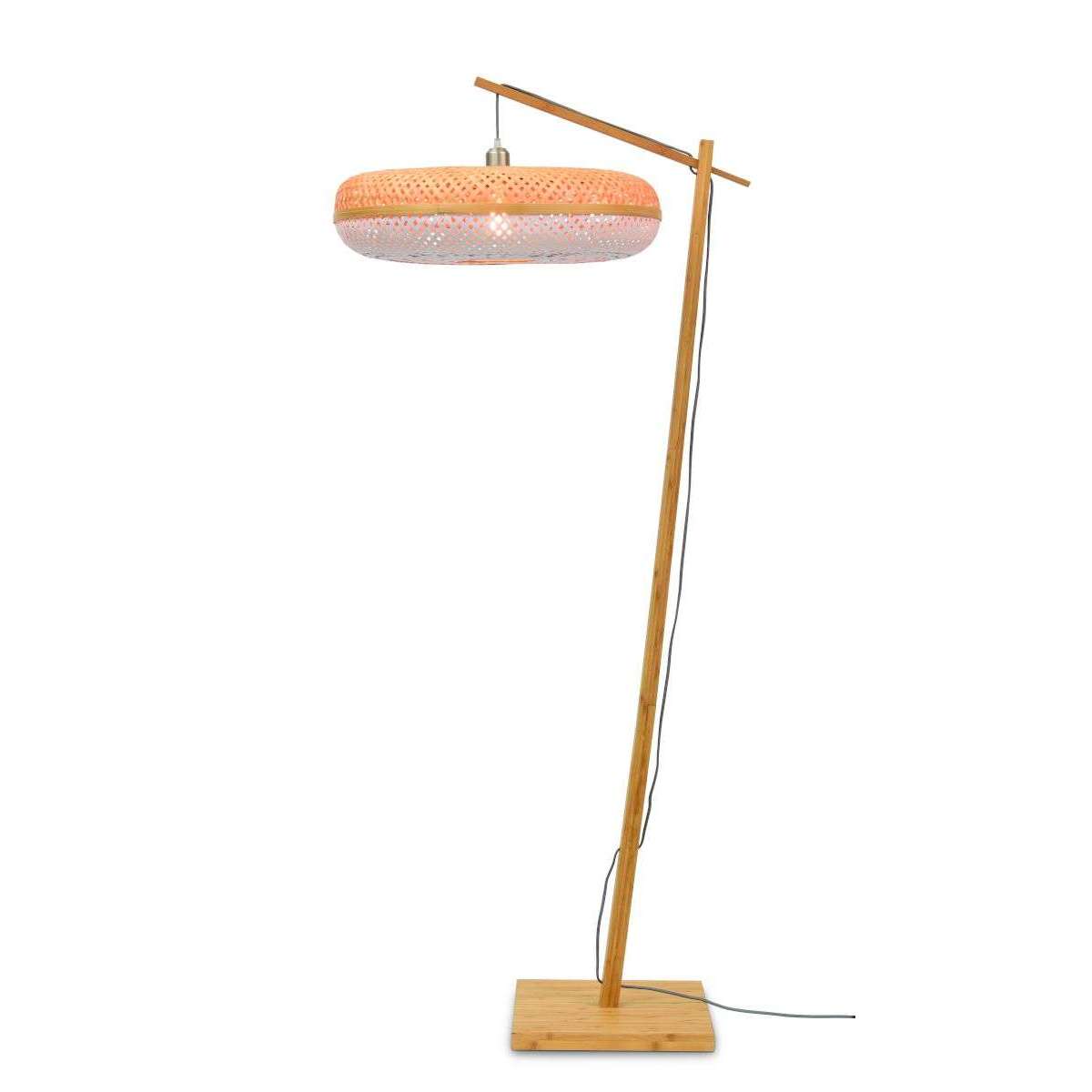 GOOD&MOJO Vloerlamp Palawan naturel / 6015 wit S